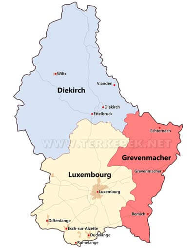 Luxemburg politikai térkép